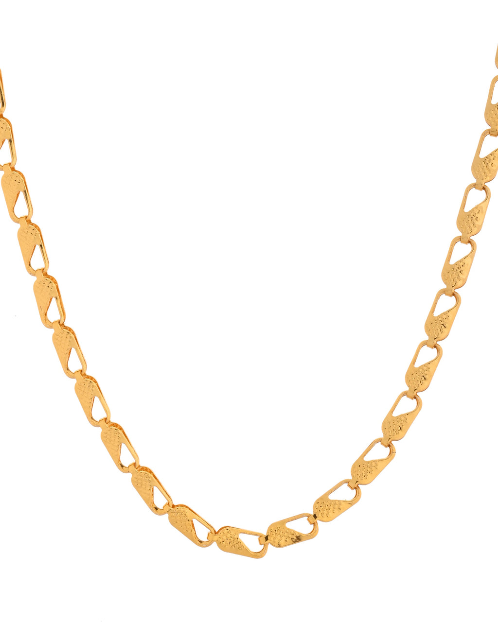 VOJ Gold Polished Biscuit Shaped Minimal Chain