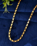 VOJ Gold Polished Biscuit Shaped Minimal Chain