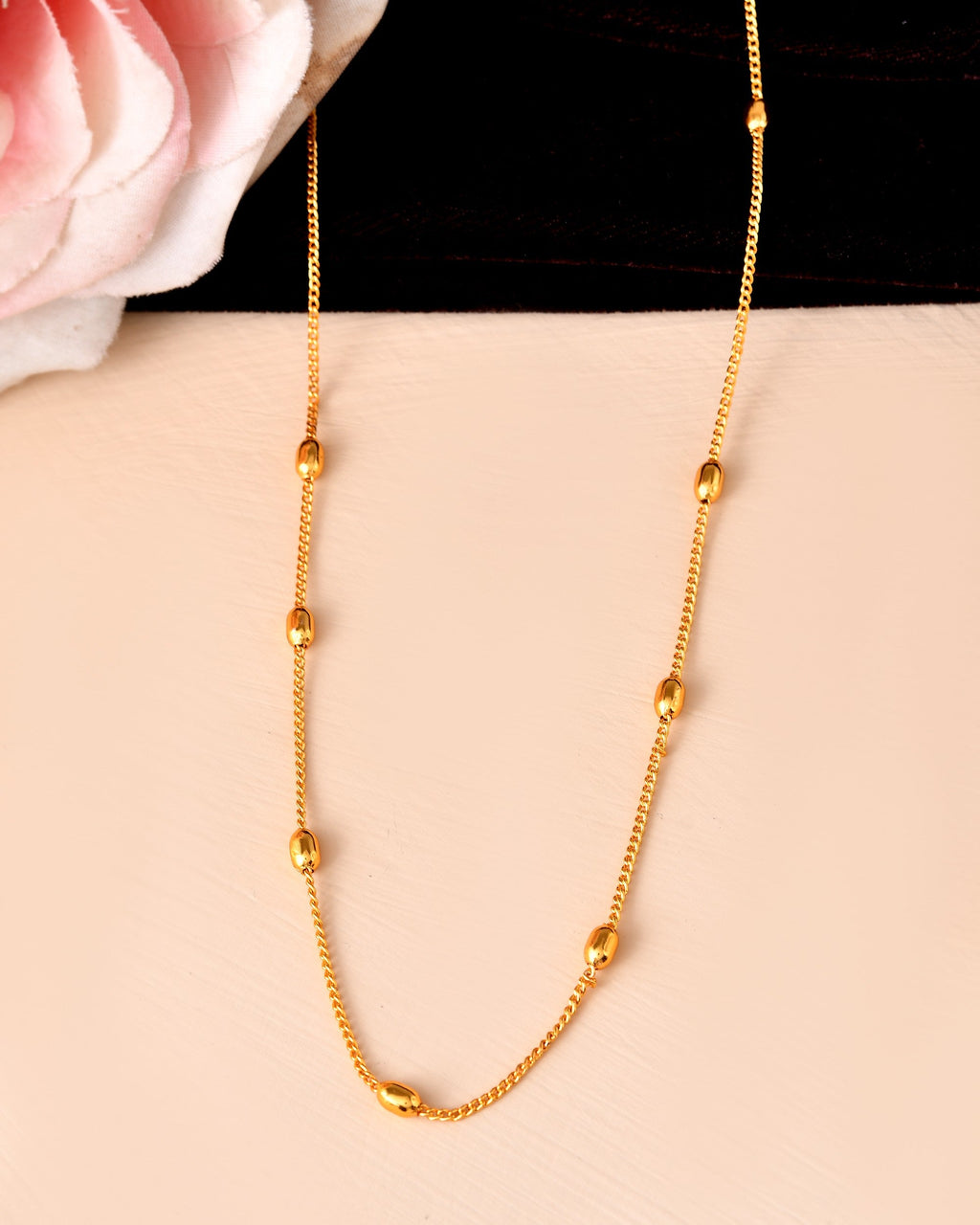 VOJ Gold Polished Minimal Stainless Steel Chain