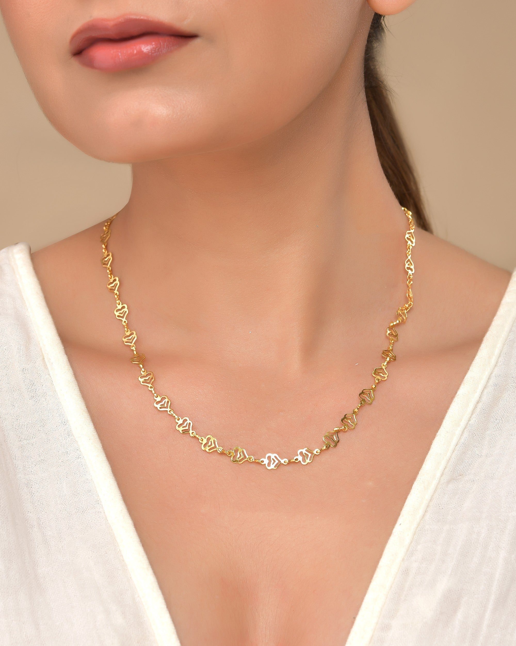 VOJ Gold Polished Elegant Designer Classic Chain