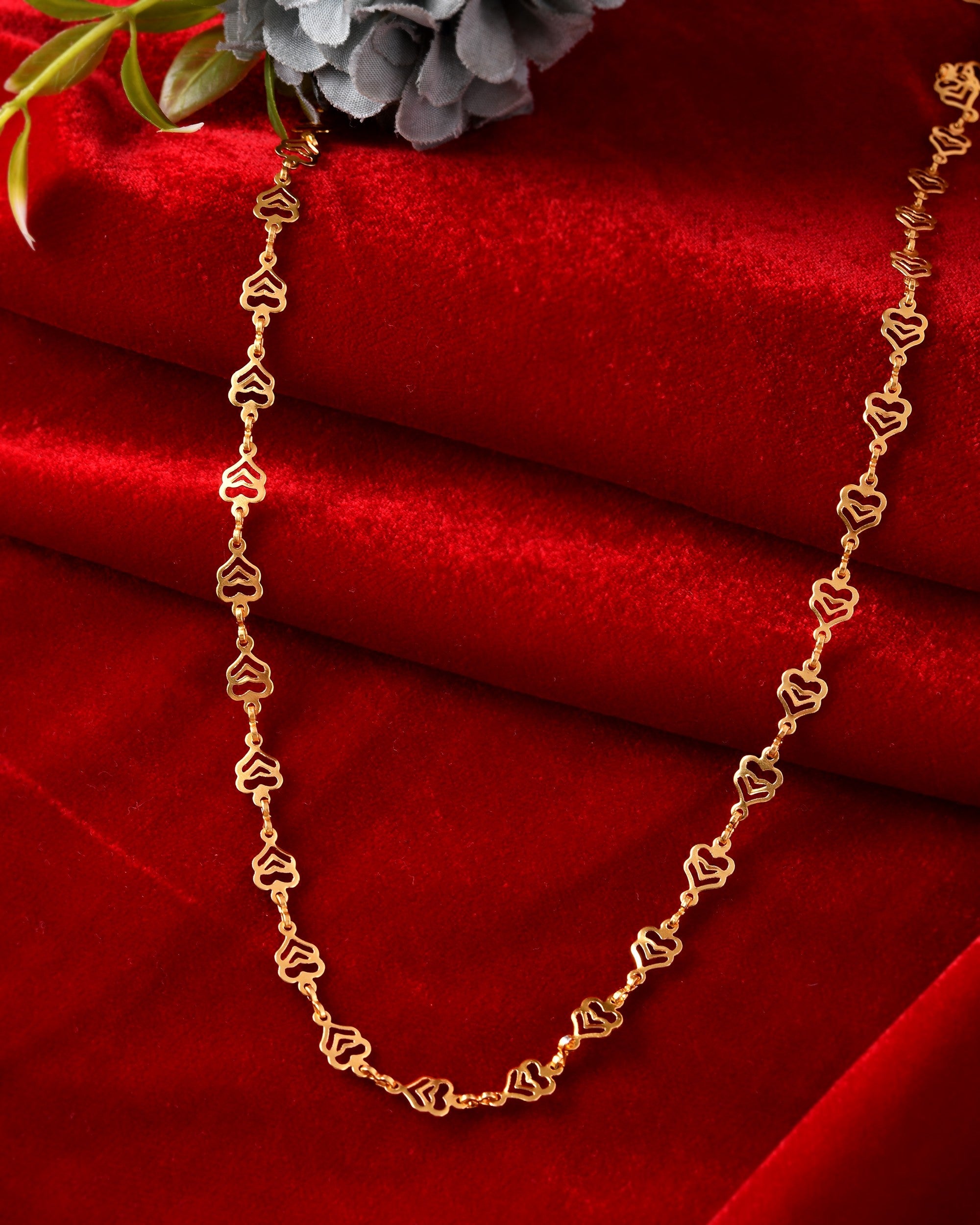 VOJ Gold Polished Elegant Designer Classic Chain