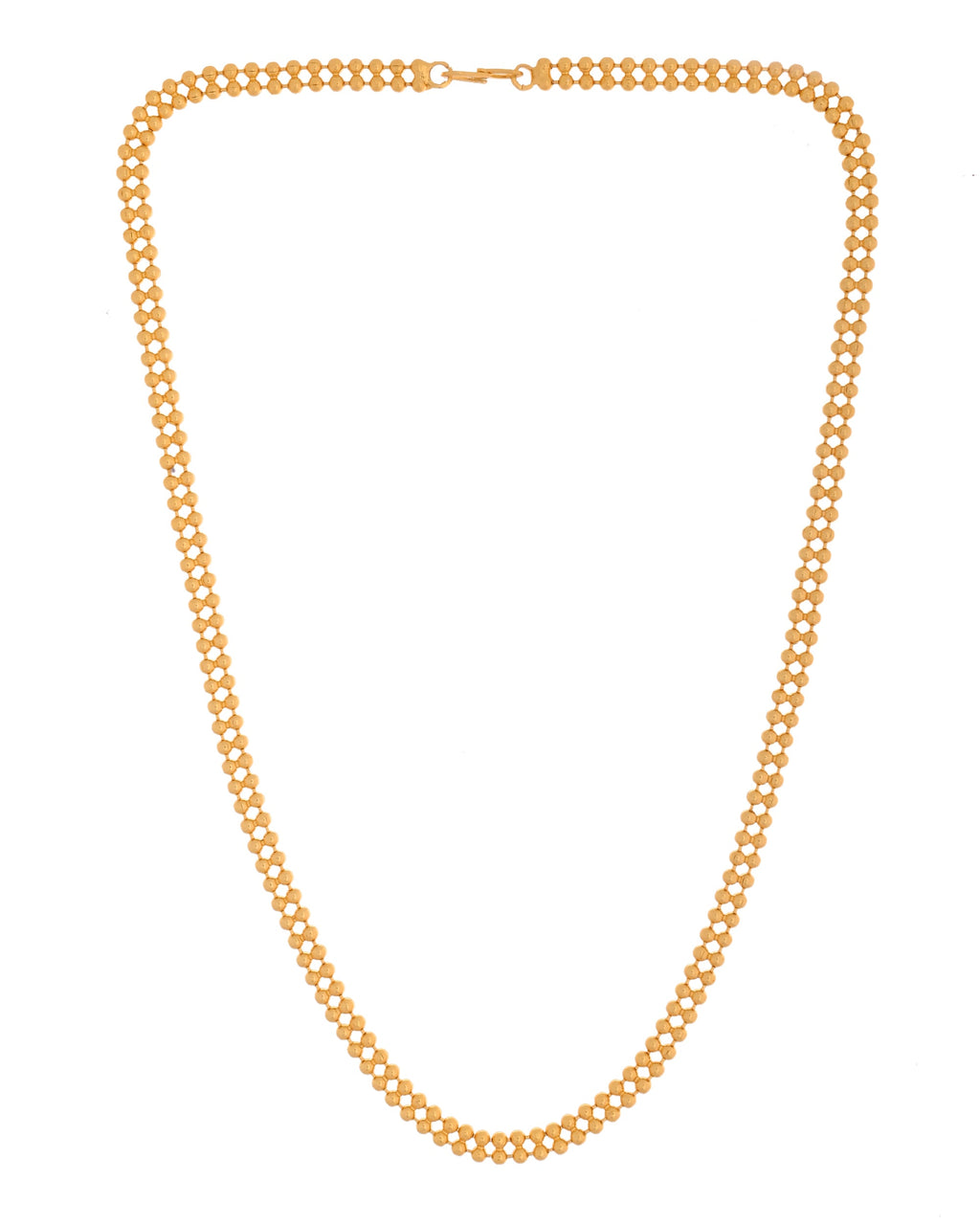 VOJ Gold Polished Ball Shaped Minimal Chain For Women