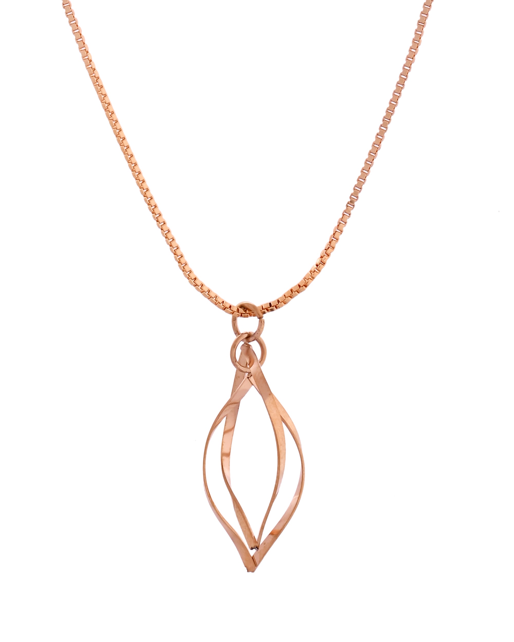 VOJ Rose Gold Polished Chain With Designer Pendant