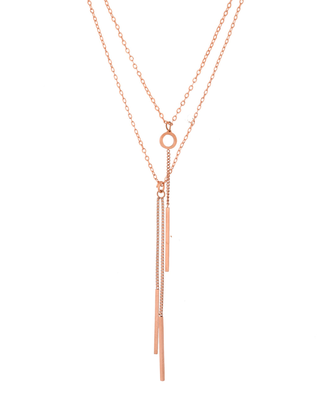 VOJ Gold Polished Multi Layer Designer Chain