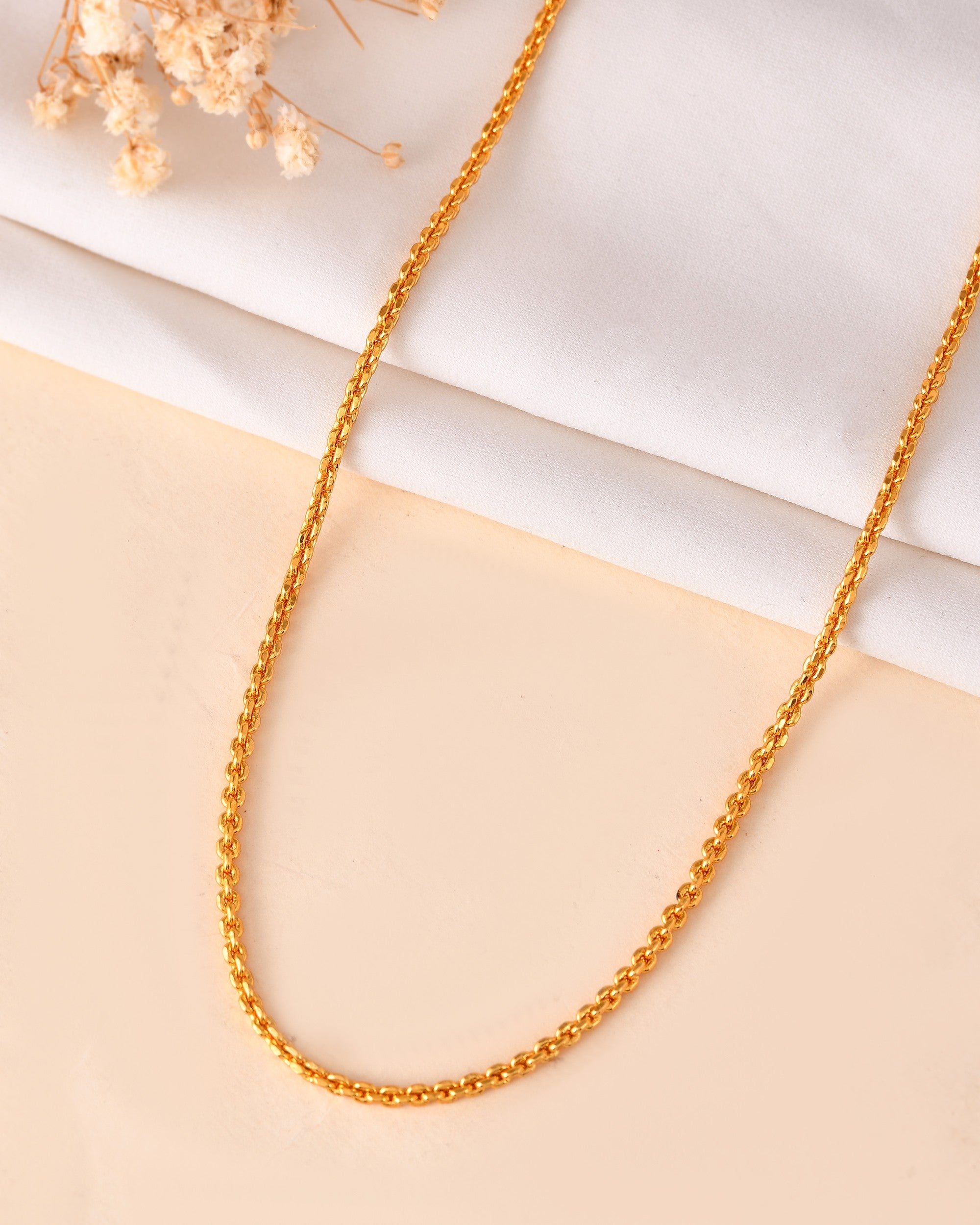 VOJ Gold Polished Women Stainless Steel Classic Chain