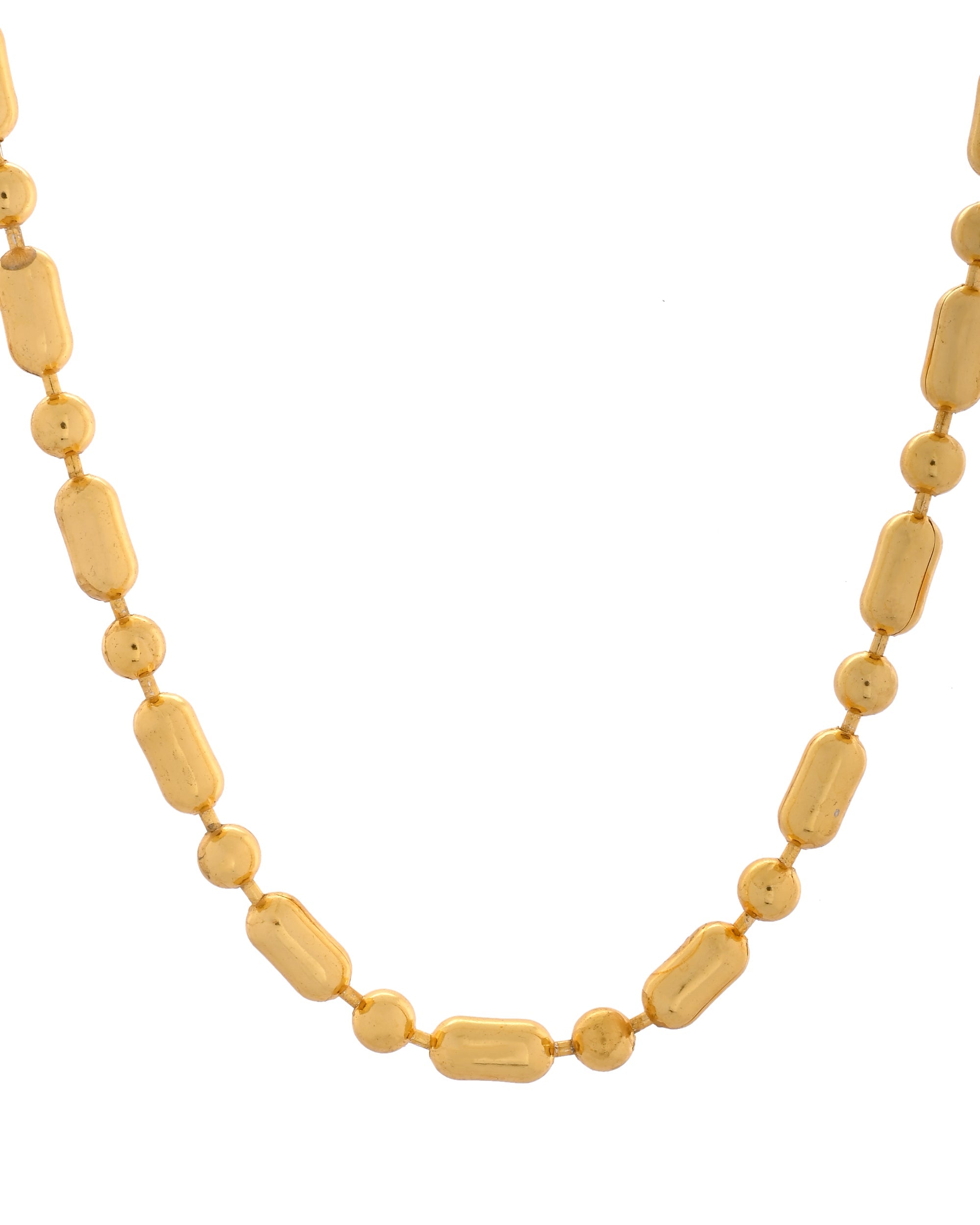 VOJ Men Gold Polished Drop Studded Elegant Chain