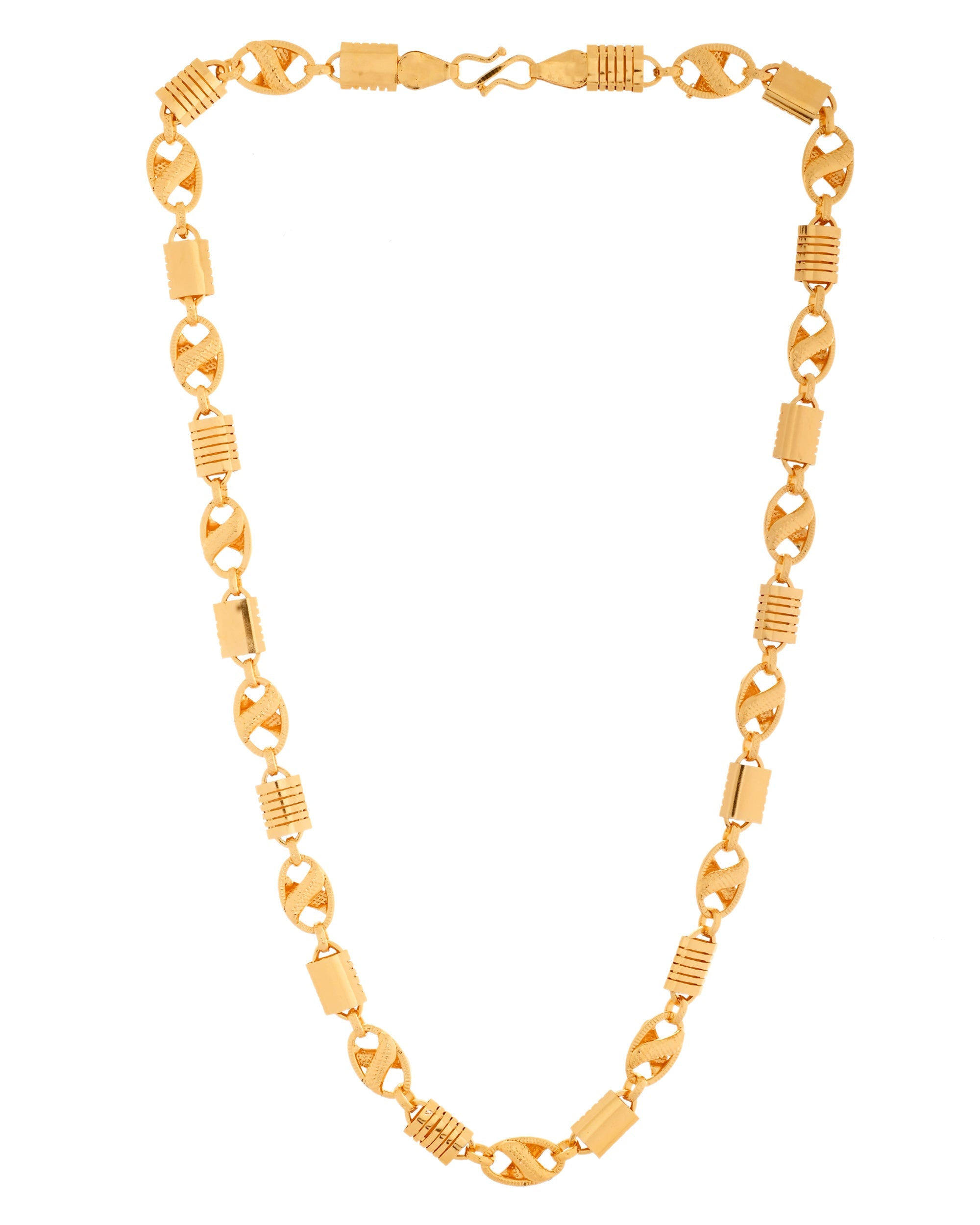 VOJ Men Designer Stainless Steel Gold Polished Chain