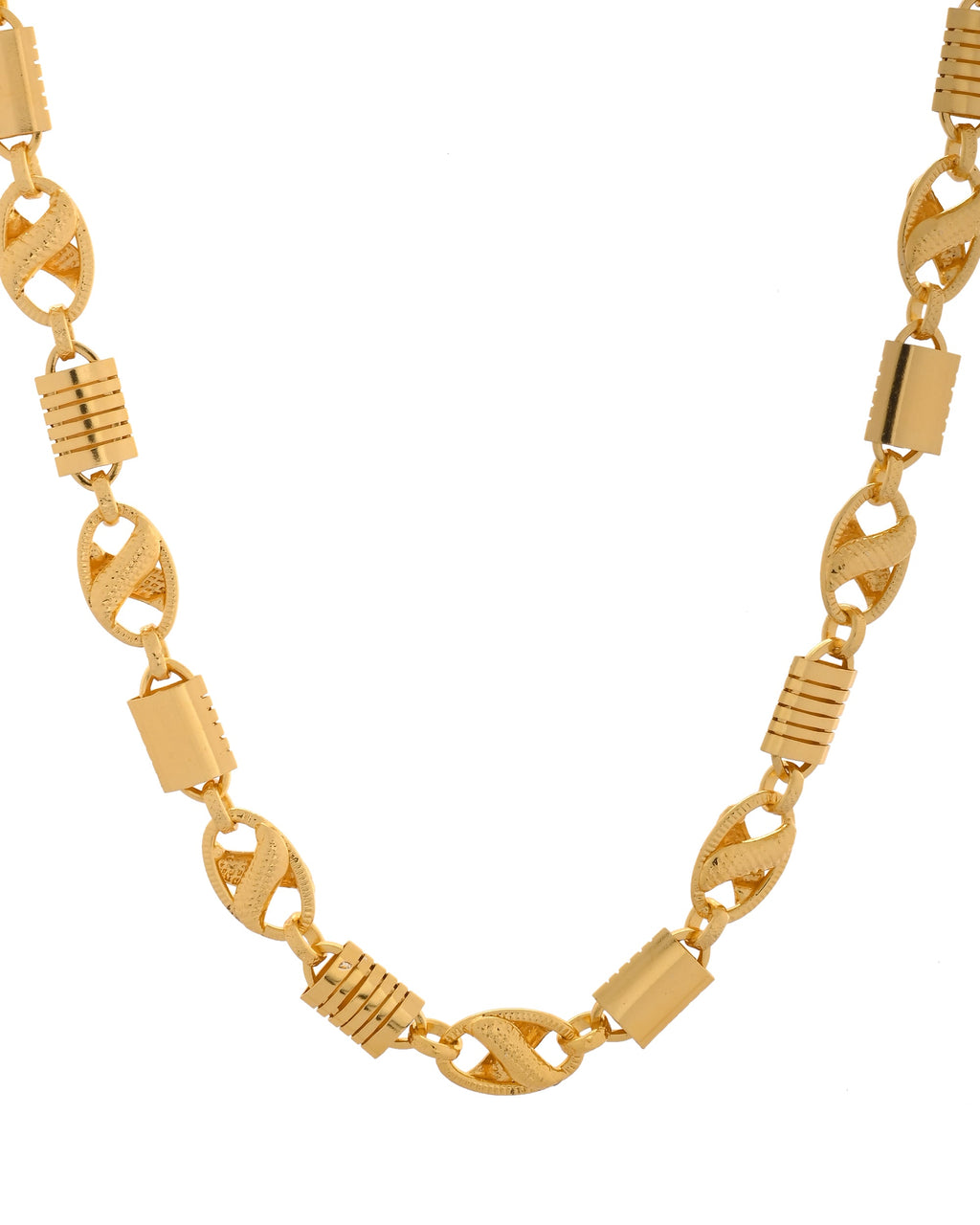 VOJ Men Designer Stainless Steel Gold Polished Chain