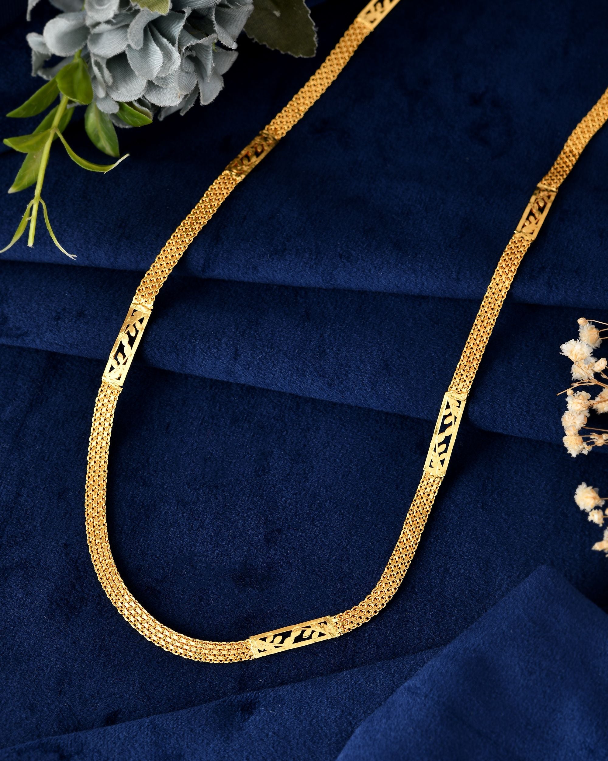 VOJ Men Designer Stainless Steel Gold Polished Classic Chain