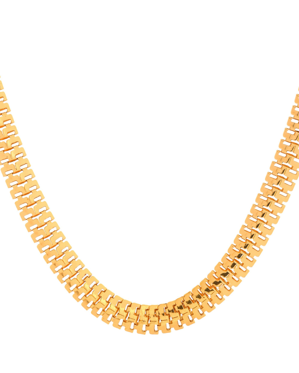VOJ Stainless Steel Men Gold Polished Thick Chain
