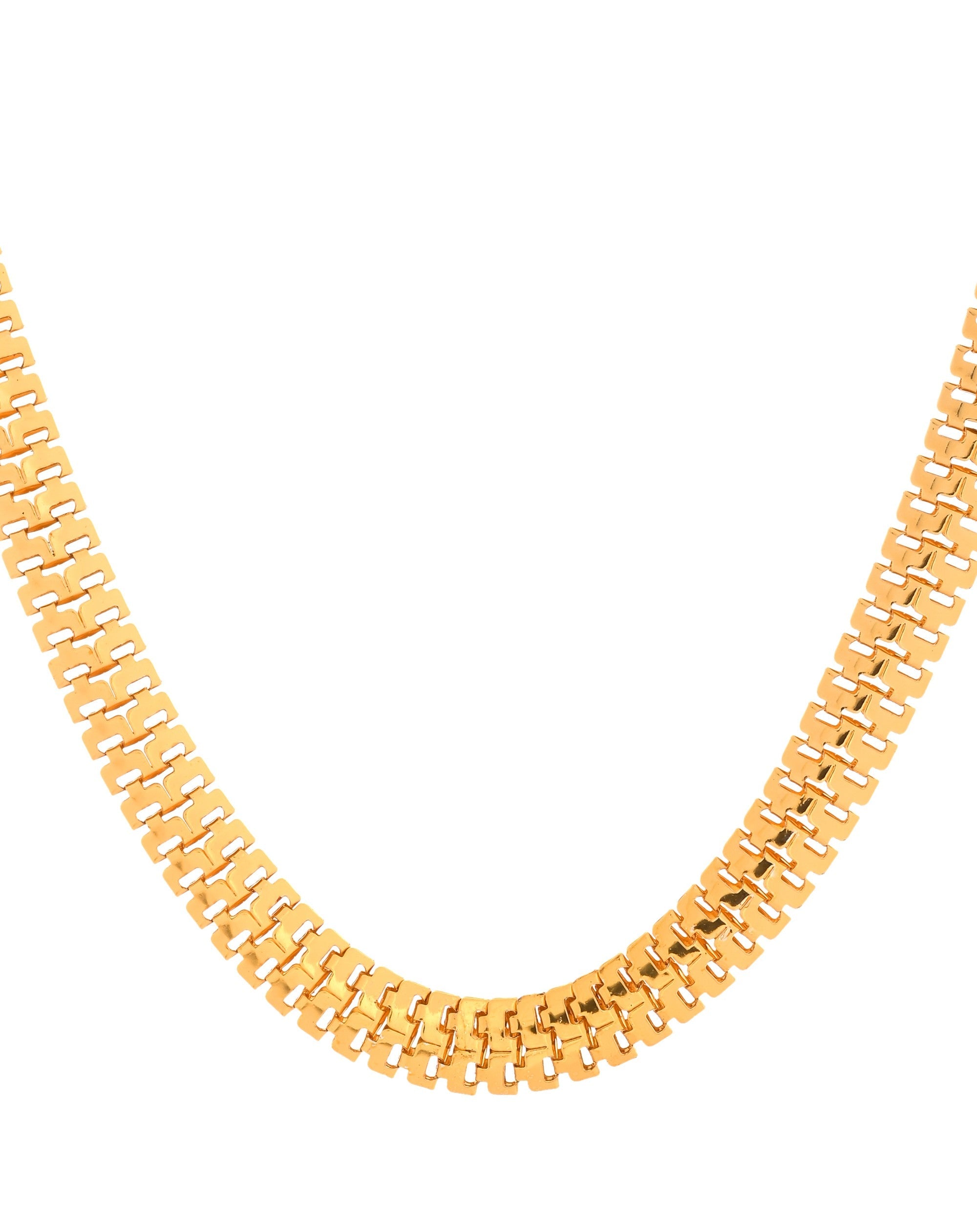 VOJ Stainless Steel Men Gold Polished Thick Chain