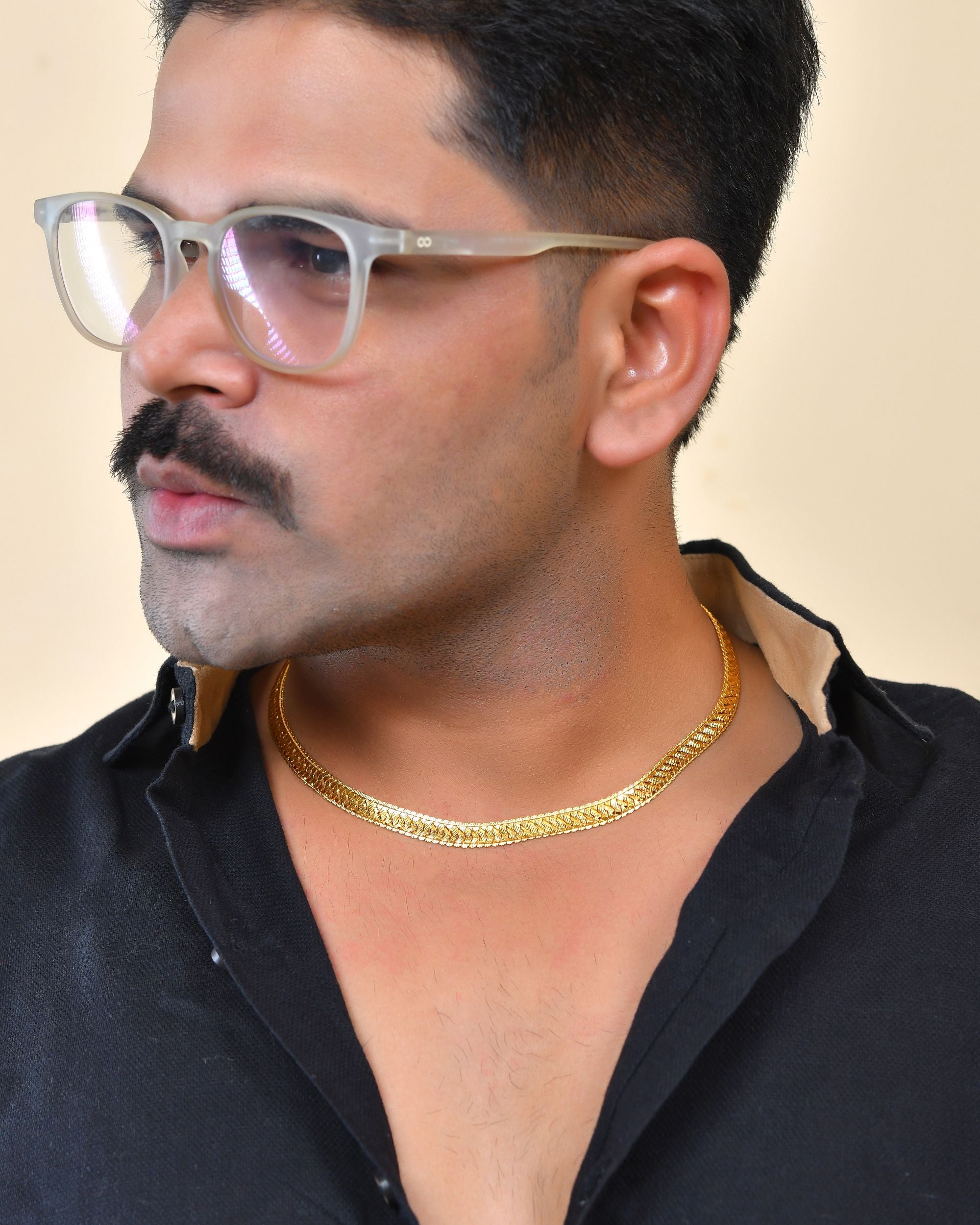 VOJ Gold Polished Minimal Chain For Men