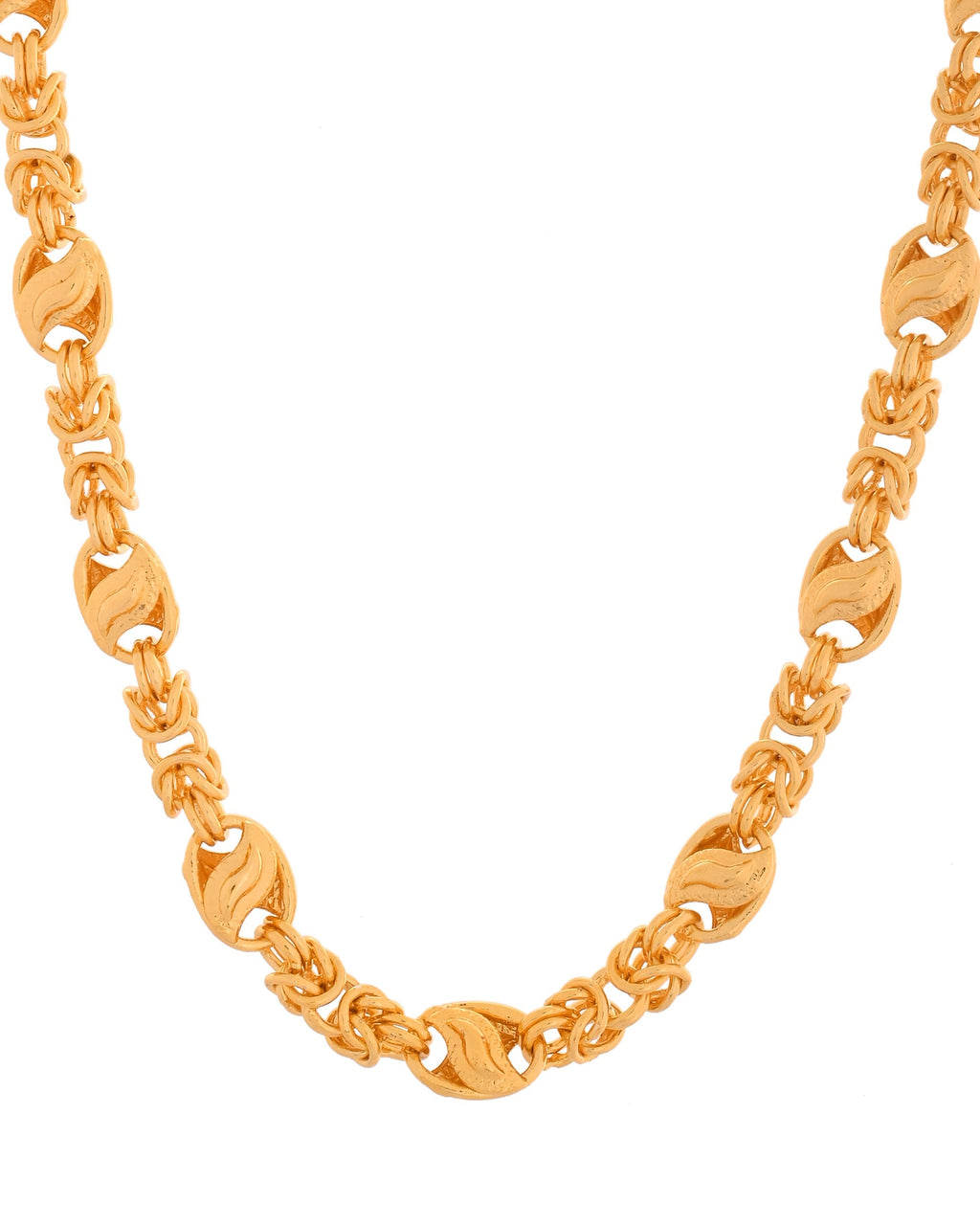 VOJ Gold Polished Designer Stainless Steel Chain For Men