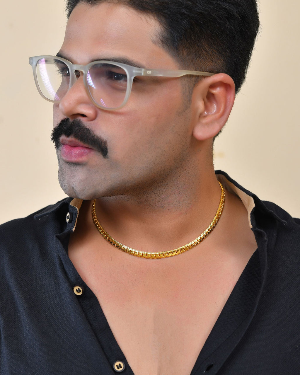 VOJ Gold Polished Stainless Steel Chain For Men