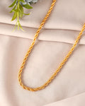 VOJ Gold Polished Twisted Stainless Steel Chain For Men