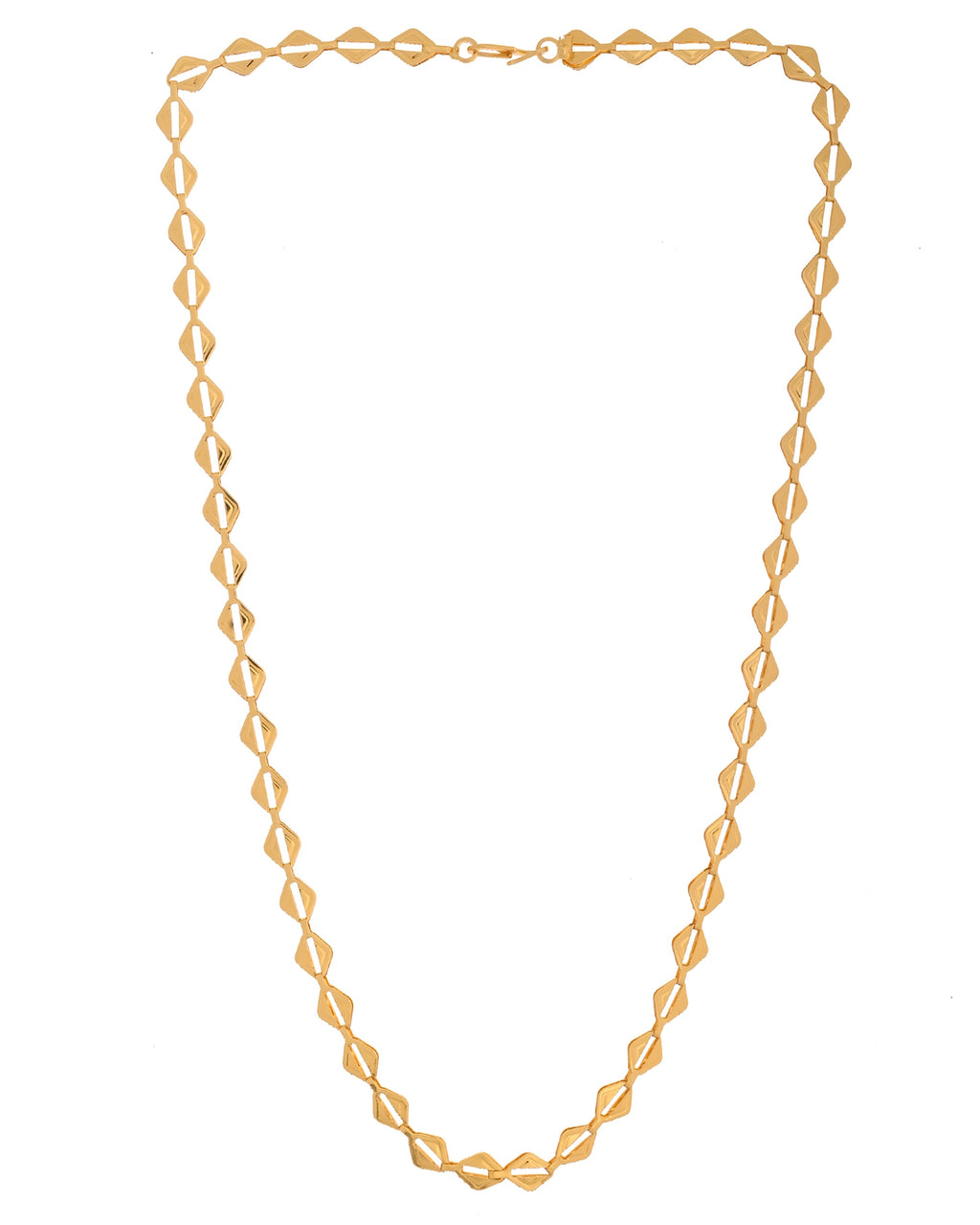 VOJ Gold Polished Geometrical Shaped Stainless Steel Chain For Women