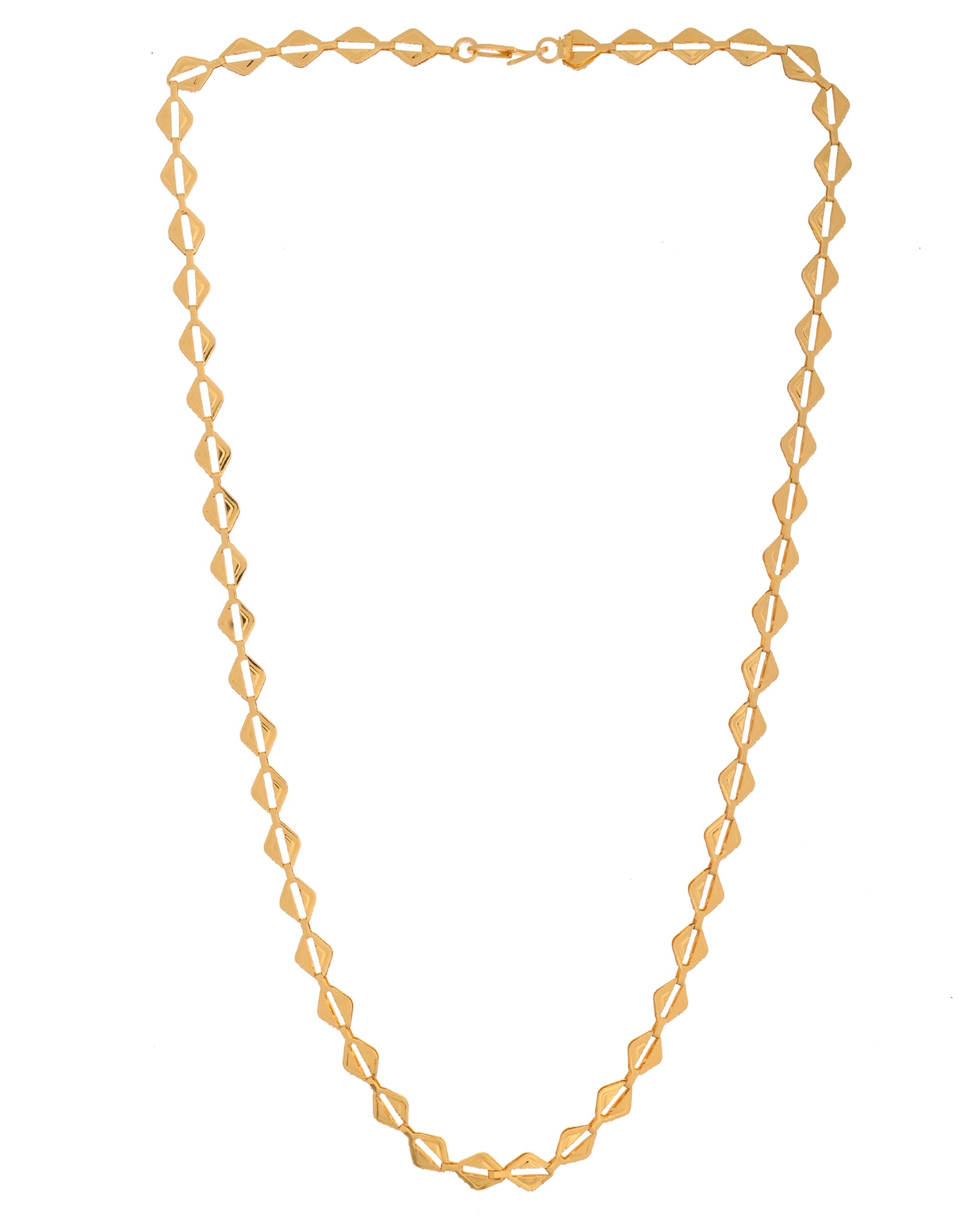 VOJ Gold Polished Geometrical Shaped Stainless Steel Chain For Women