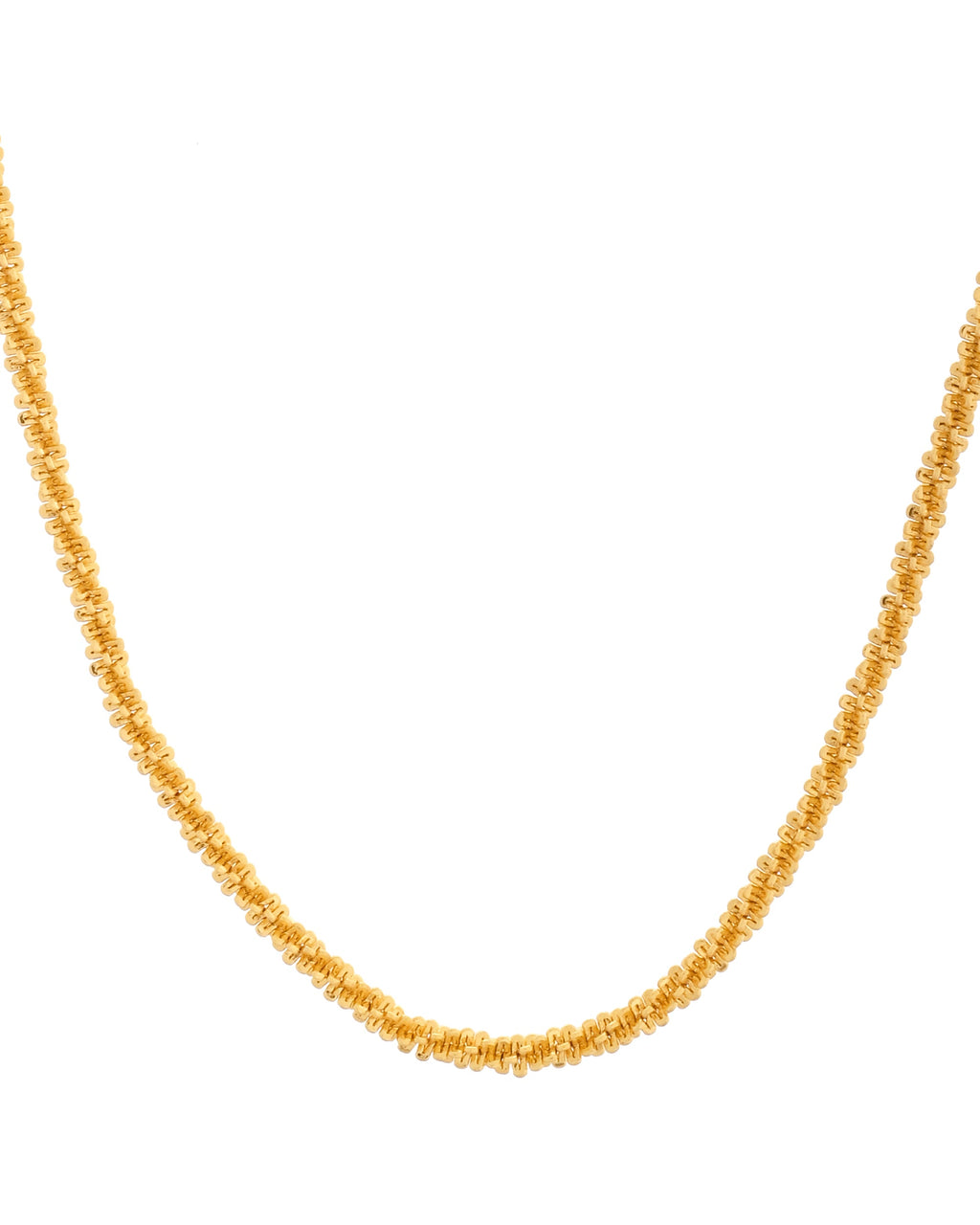 VOJ Men Gold Polished Twisted Stainless Steel Minimal Chain