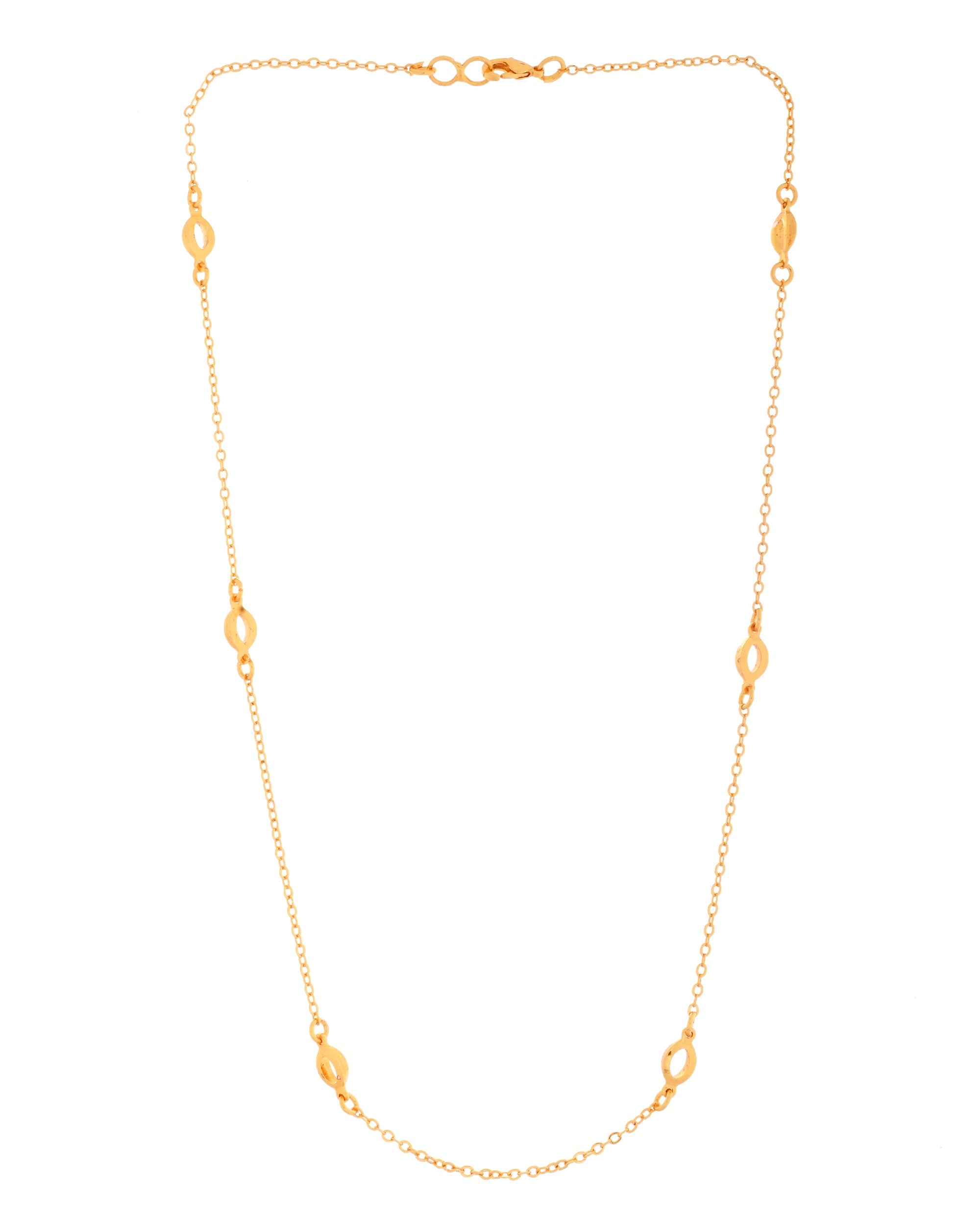 VOJ Gold Polished Minimal Designer Chain For Women