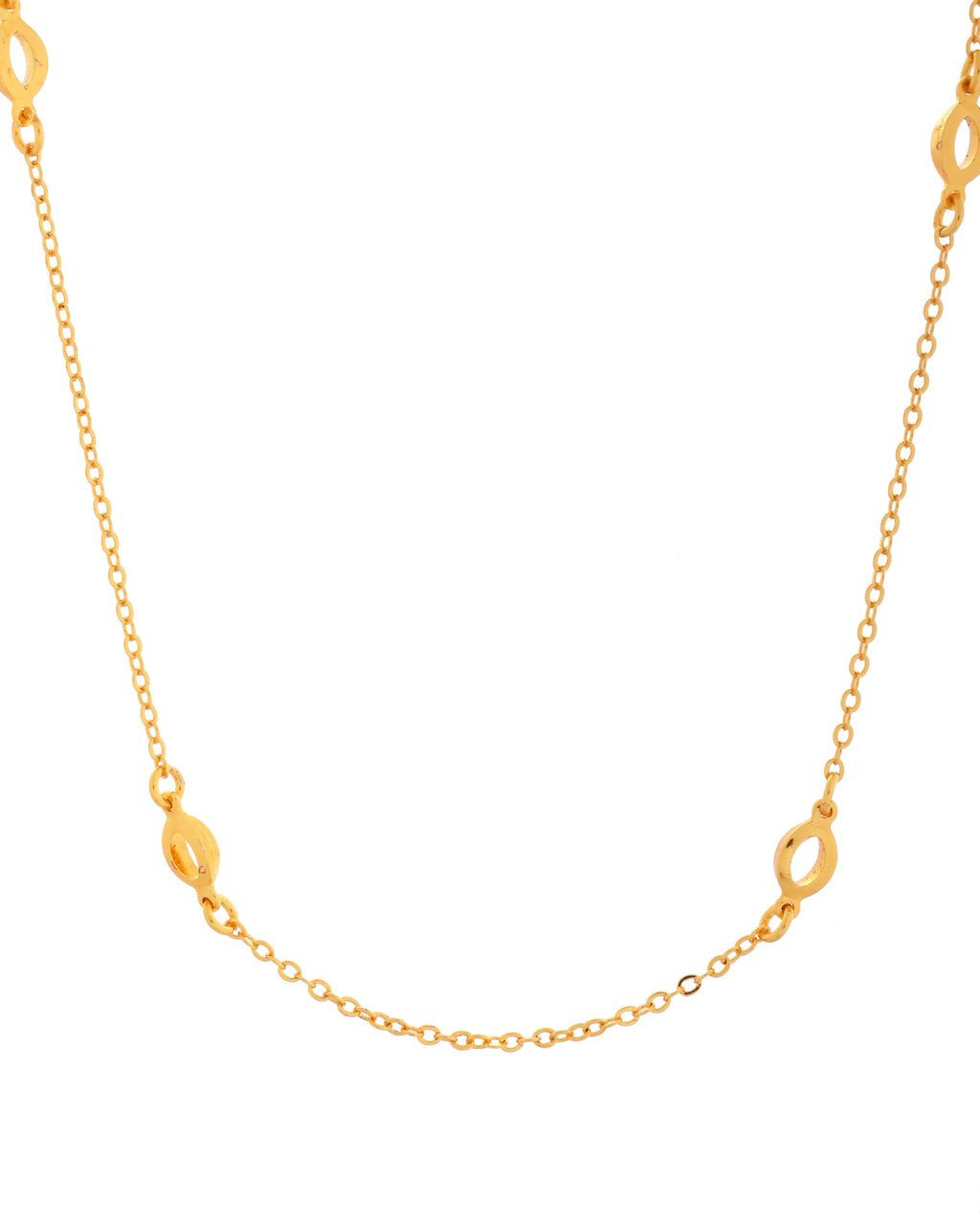VOJ Gold Polished Minimal Designer Chain For Women