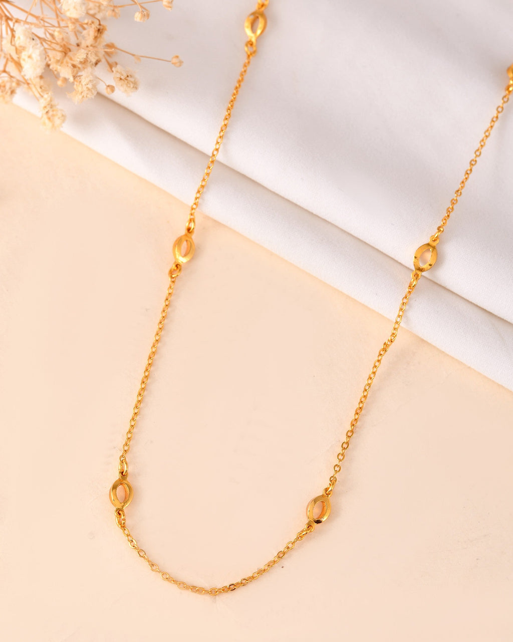 VOJ Gold Polished Minimal Designer Chain For Women