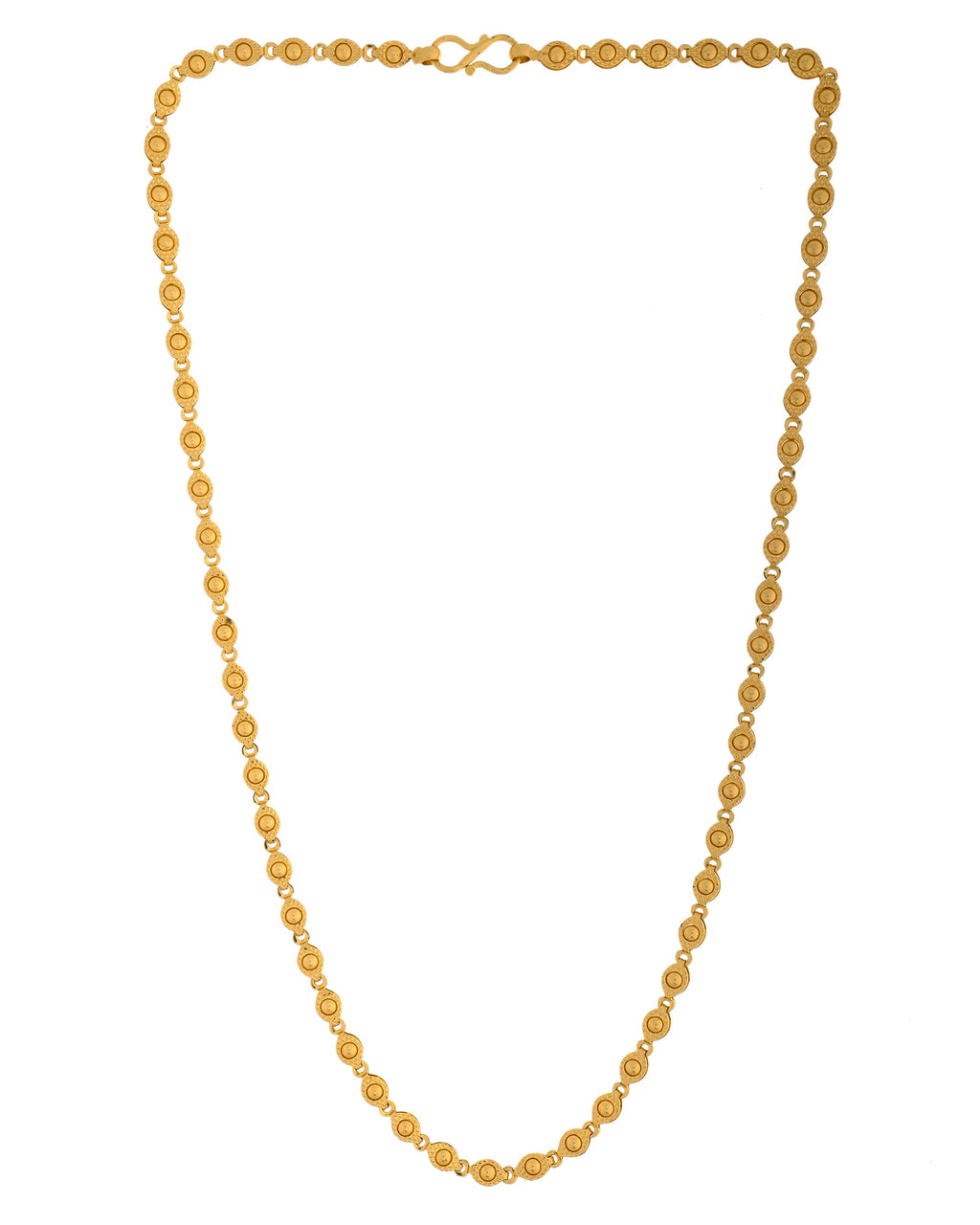VOJ Gold Polished Oval Shaped Designer Chain For Women