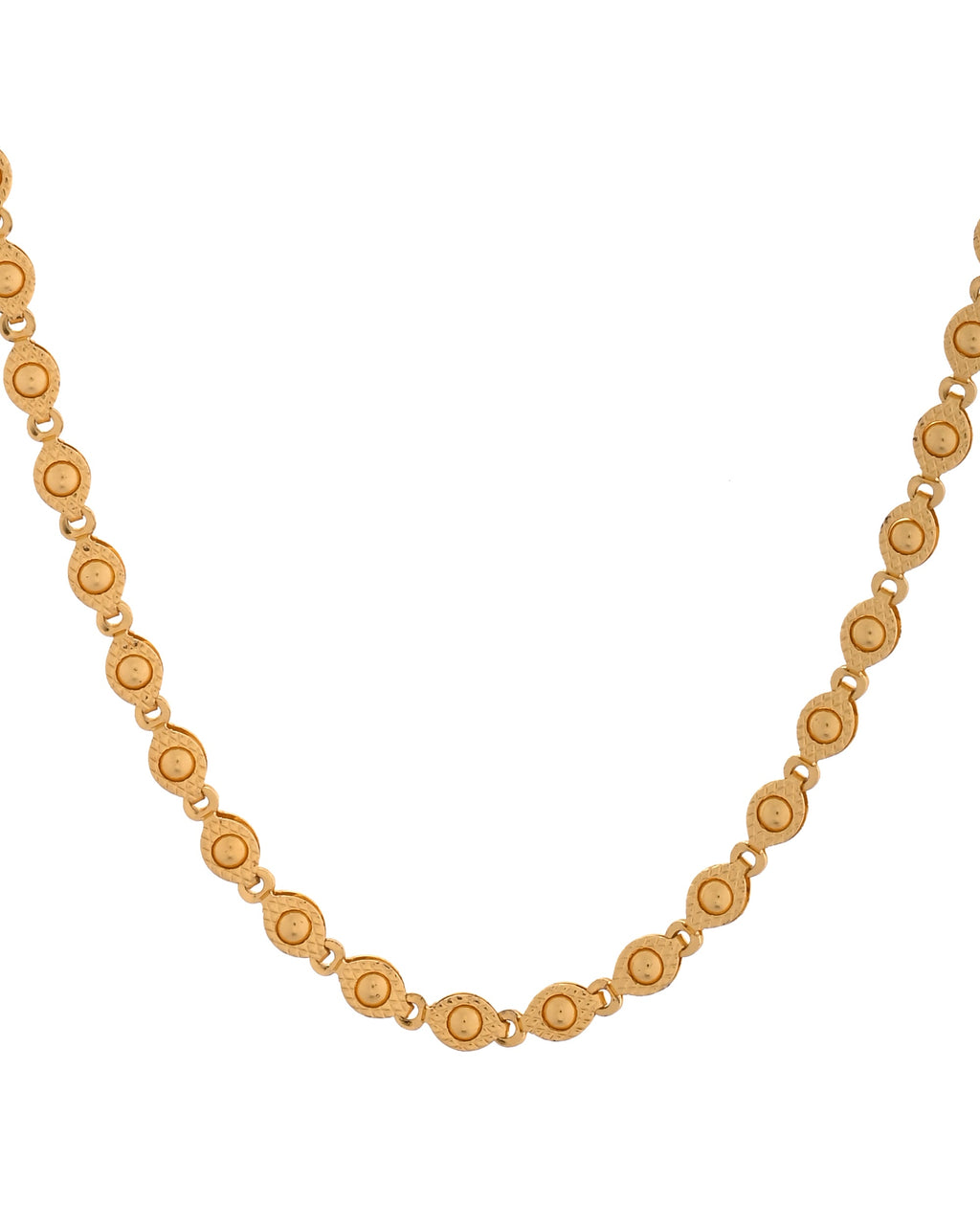 VOJ Gold Polished Oval Shaped Designer Chain For Women