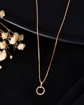 VOJ Rose Gold Polished Chain With Small Circular Pendant