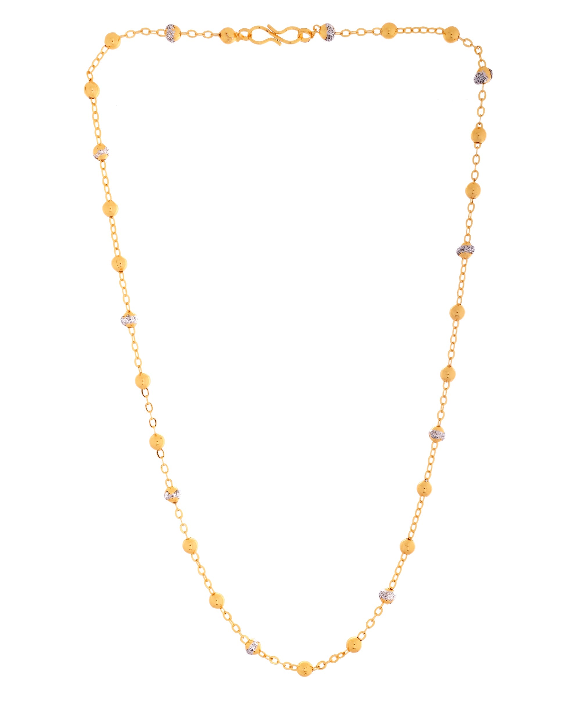 VOJ Stainless Steel Dual Toned Ball Chain For Women