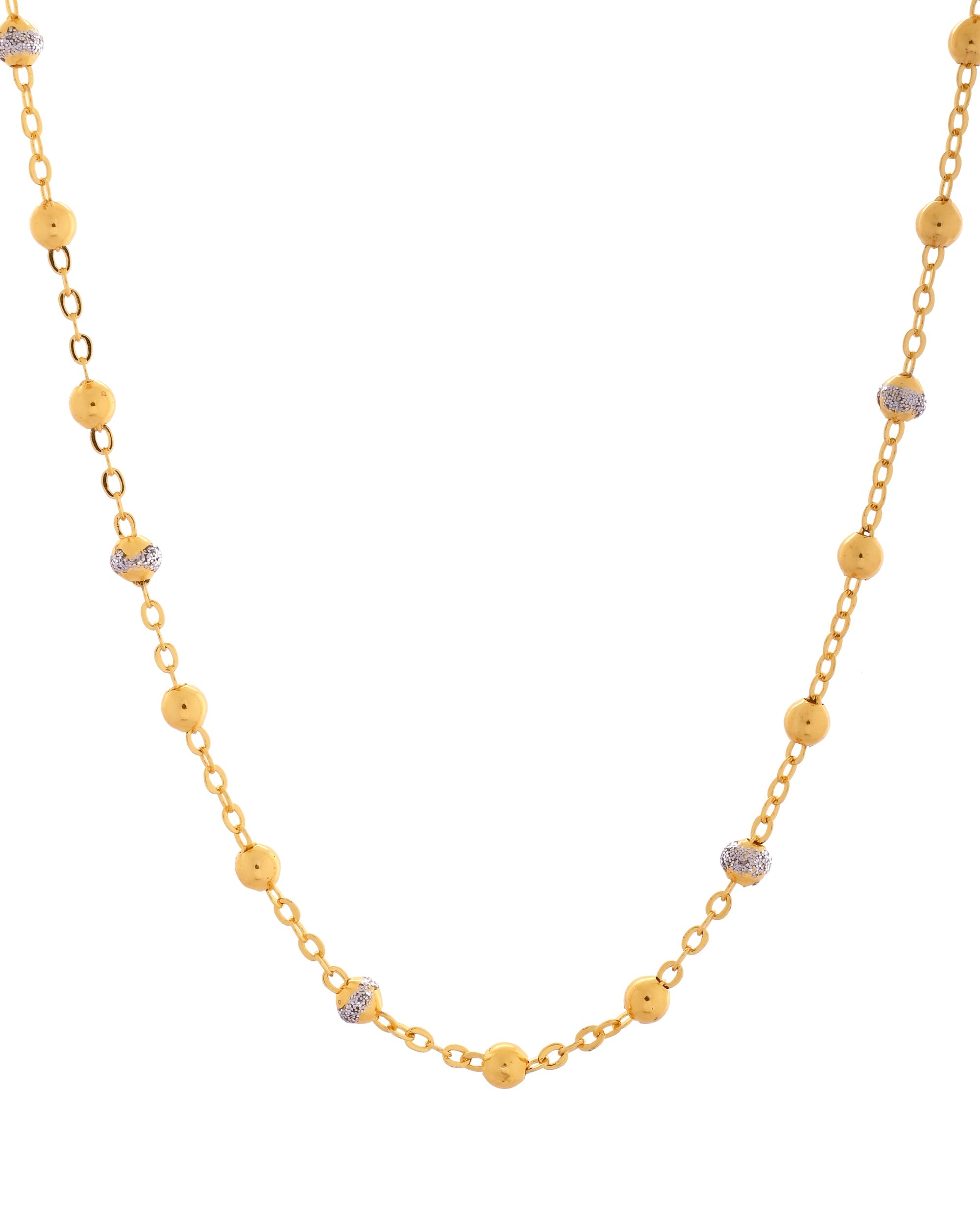 VOJ Stainless Steel Dual Toned Ball Chain For Women