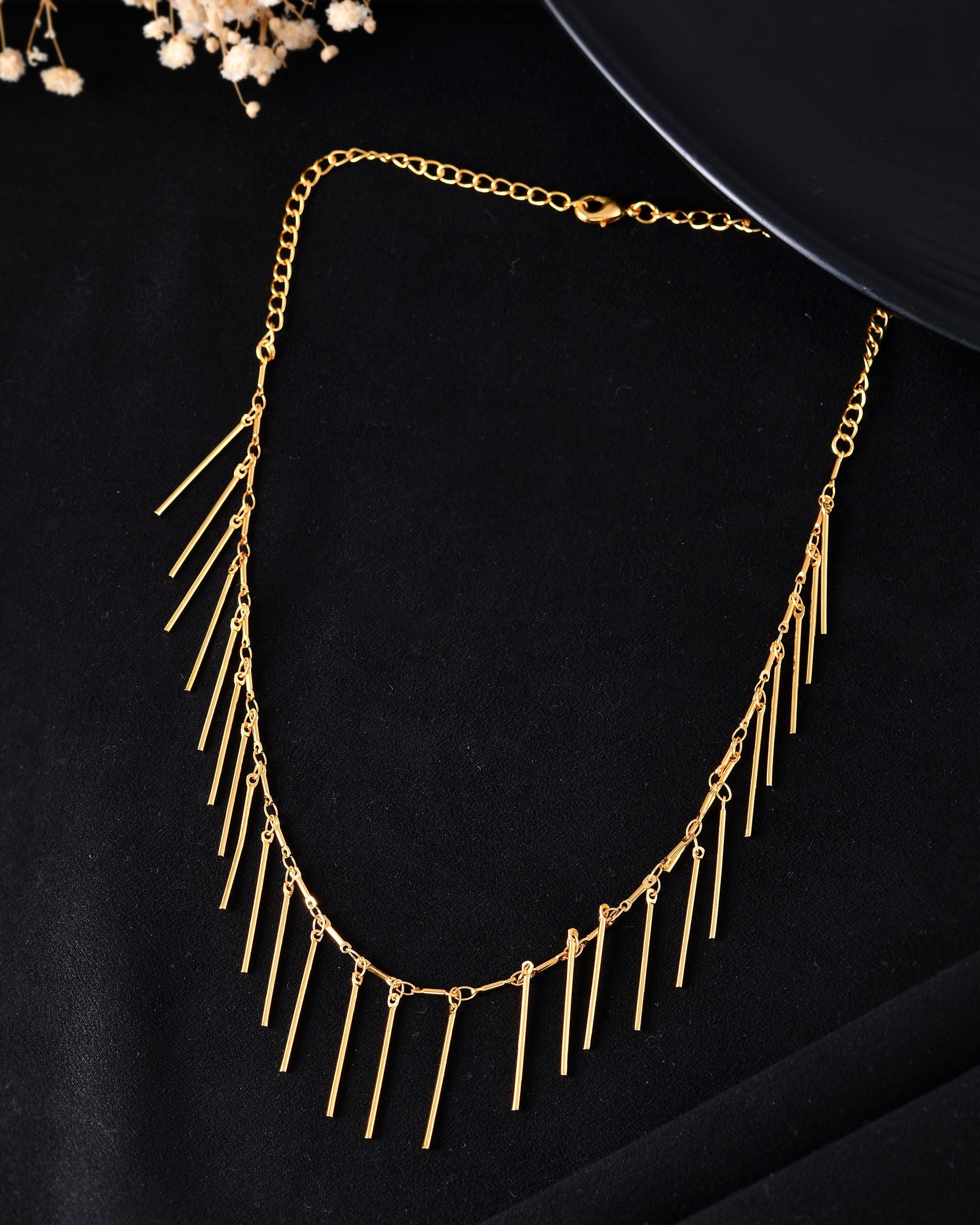 VOJ Women Gold Polished Statement Necklace