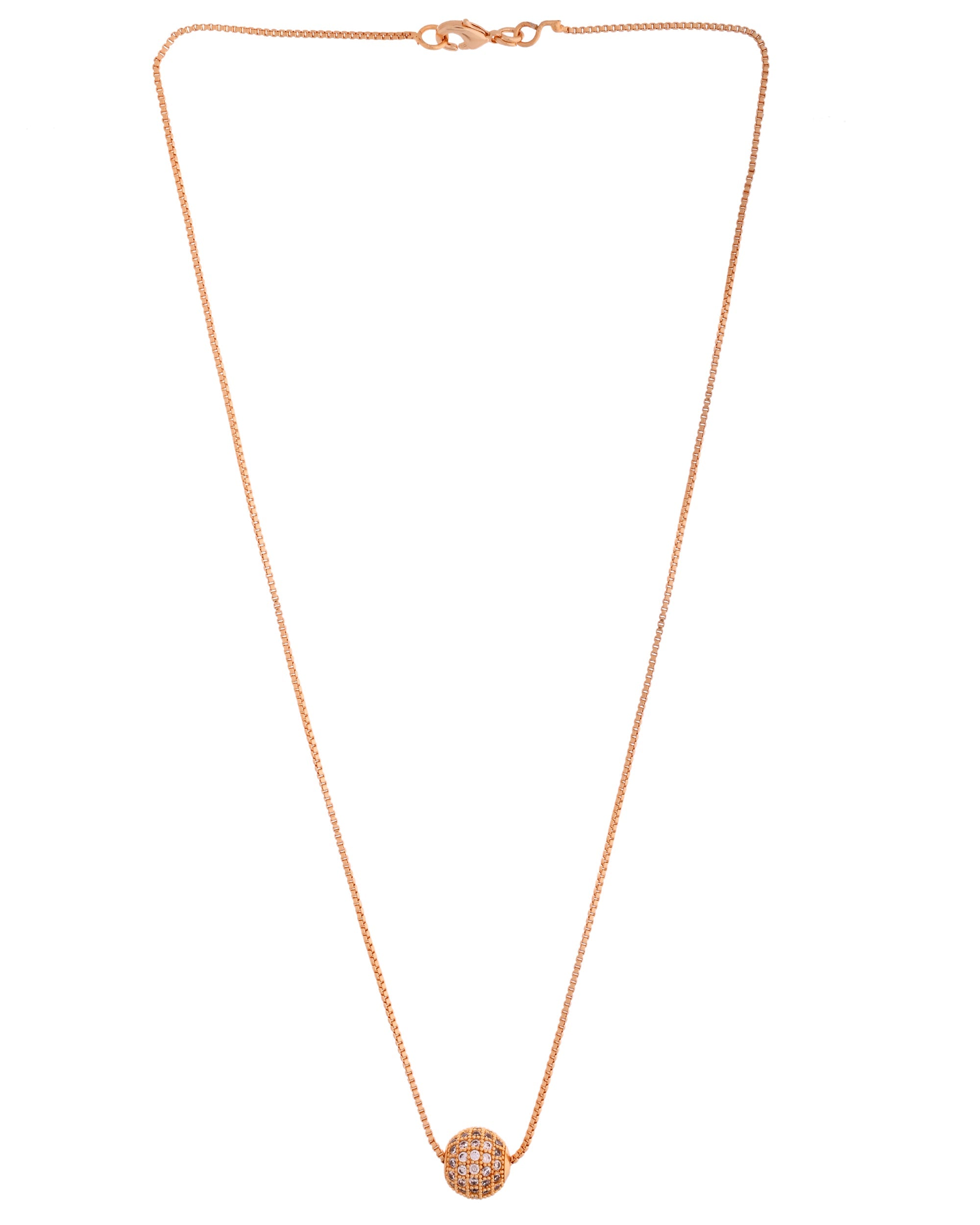 VOJ Gold Polished Women Stone Studded Designer Chain