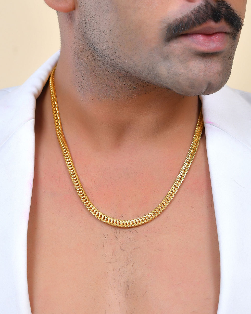 VOJ Stainless Steel Classic Linked Gold Polished Chain