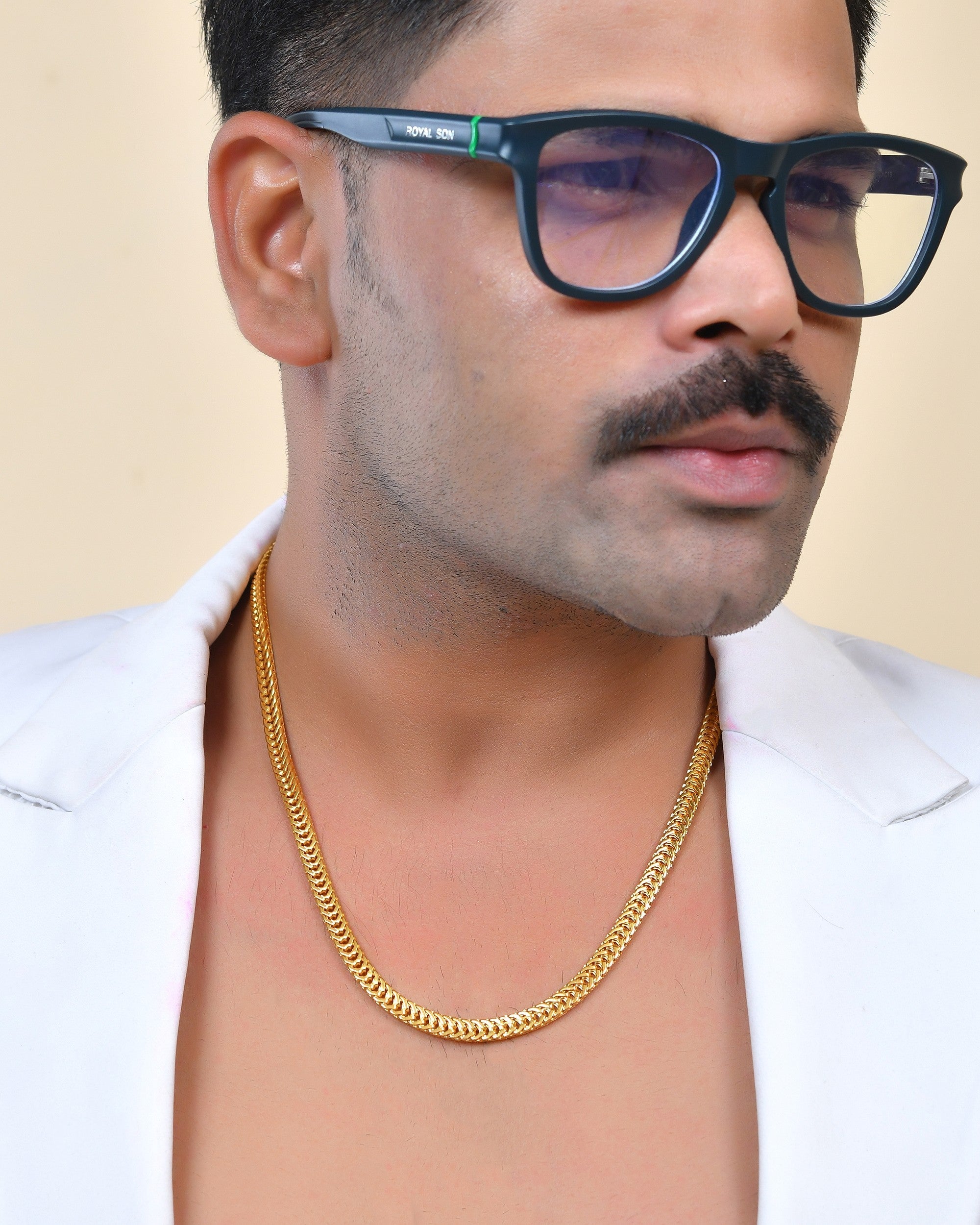 VOJ Stainless Steel Classic Linked Gold Polished Chain