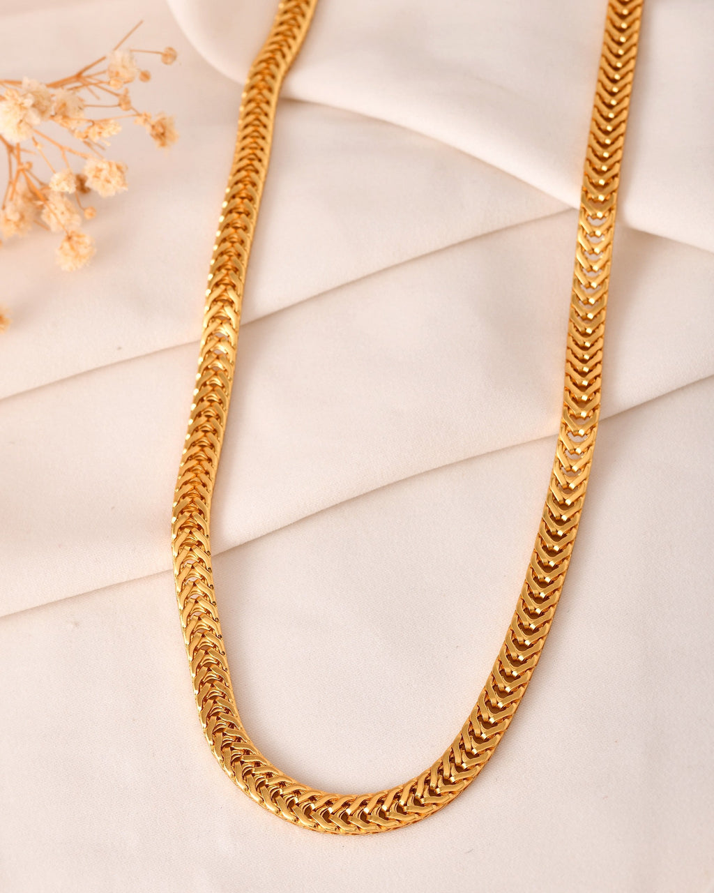 VOJ Stainless Steel Classic Linked Gold Polished Chain