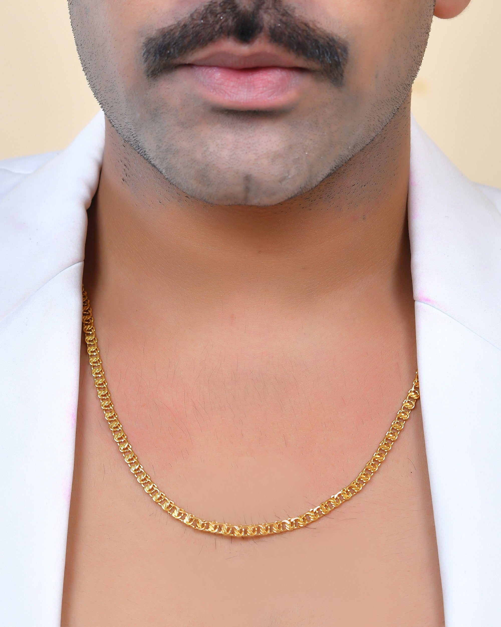 VOJ Stainless Steel Designer Gold Polished Chain For Men