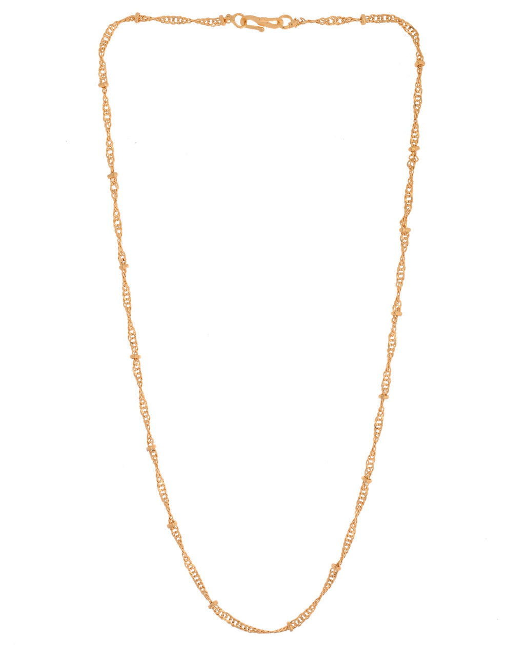 VOJ Women Stainless Steel Twisted Gold Polished Chain