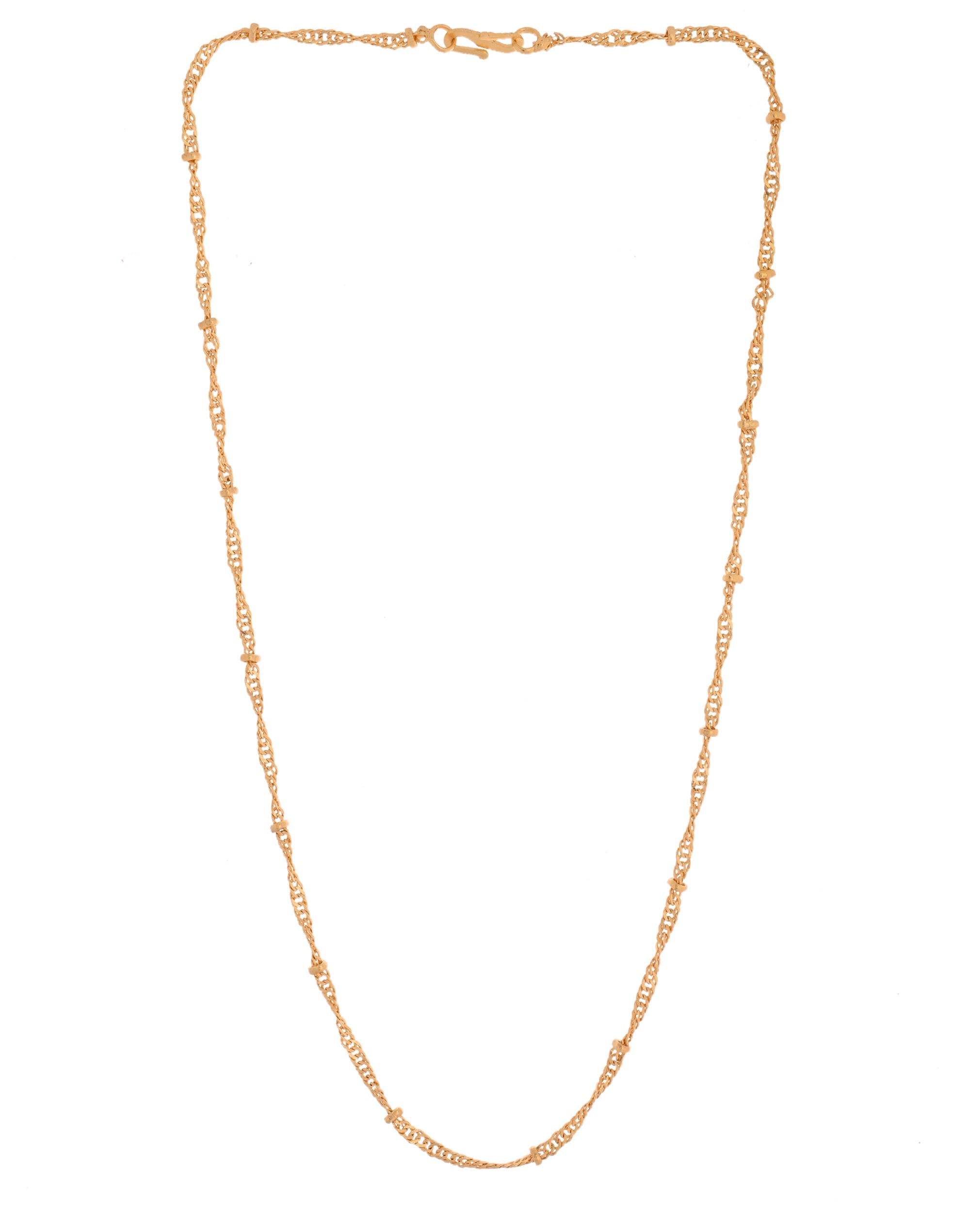 VOJ Women Stainless Steel Twisted Gold Polished Chain