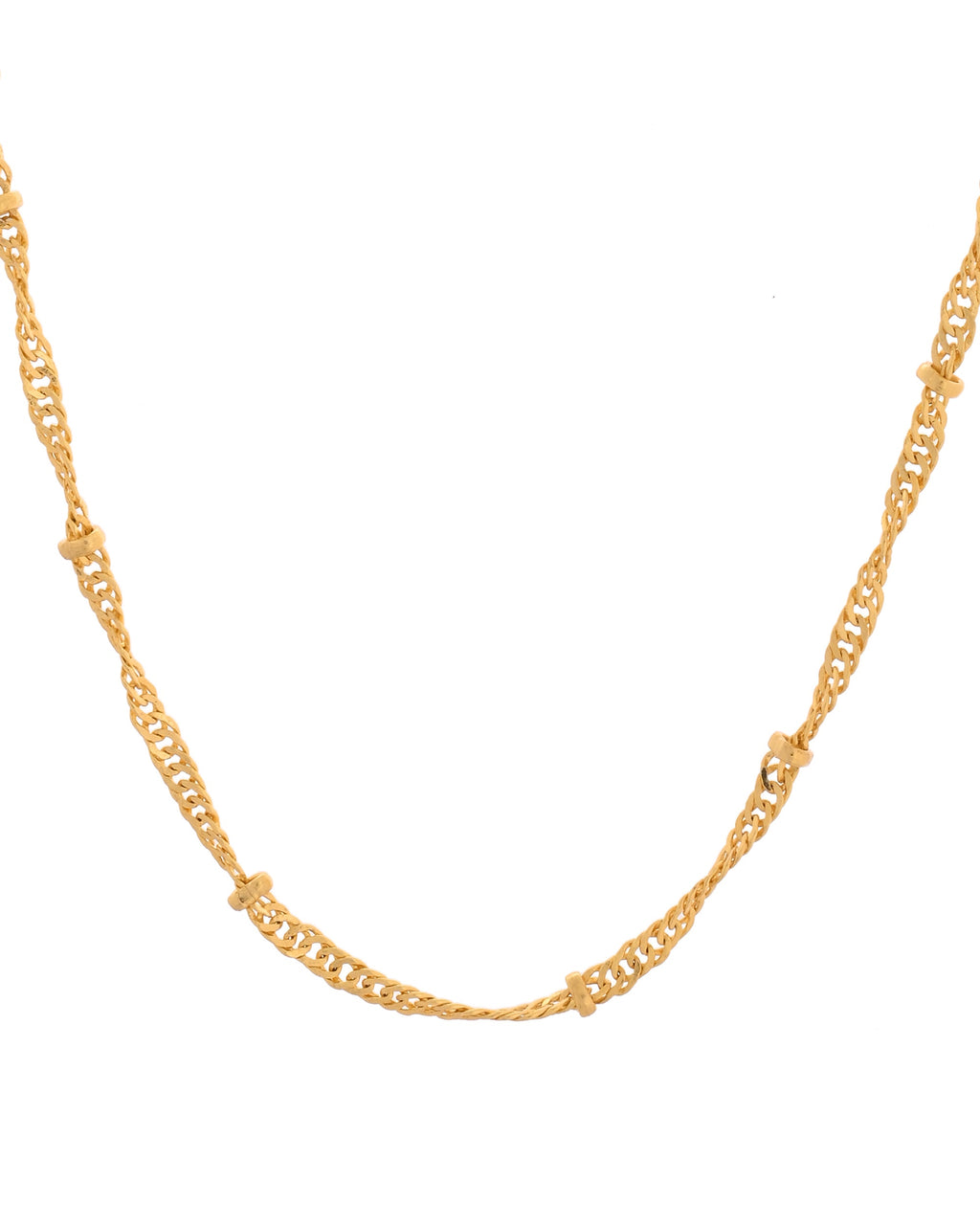 VOJ Women Stainless Steel Twisted Gold Polished Chain