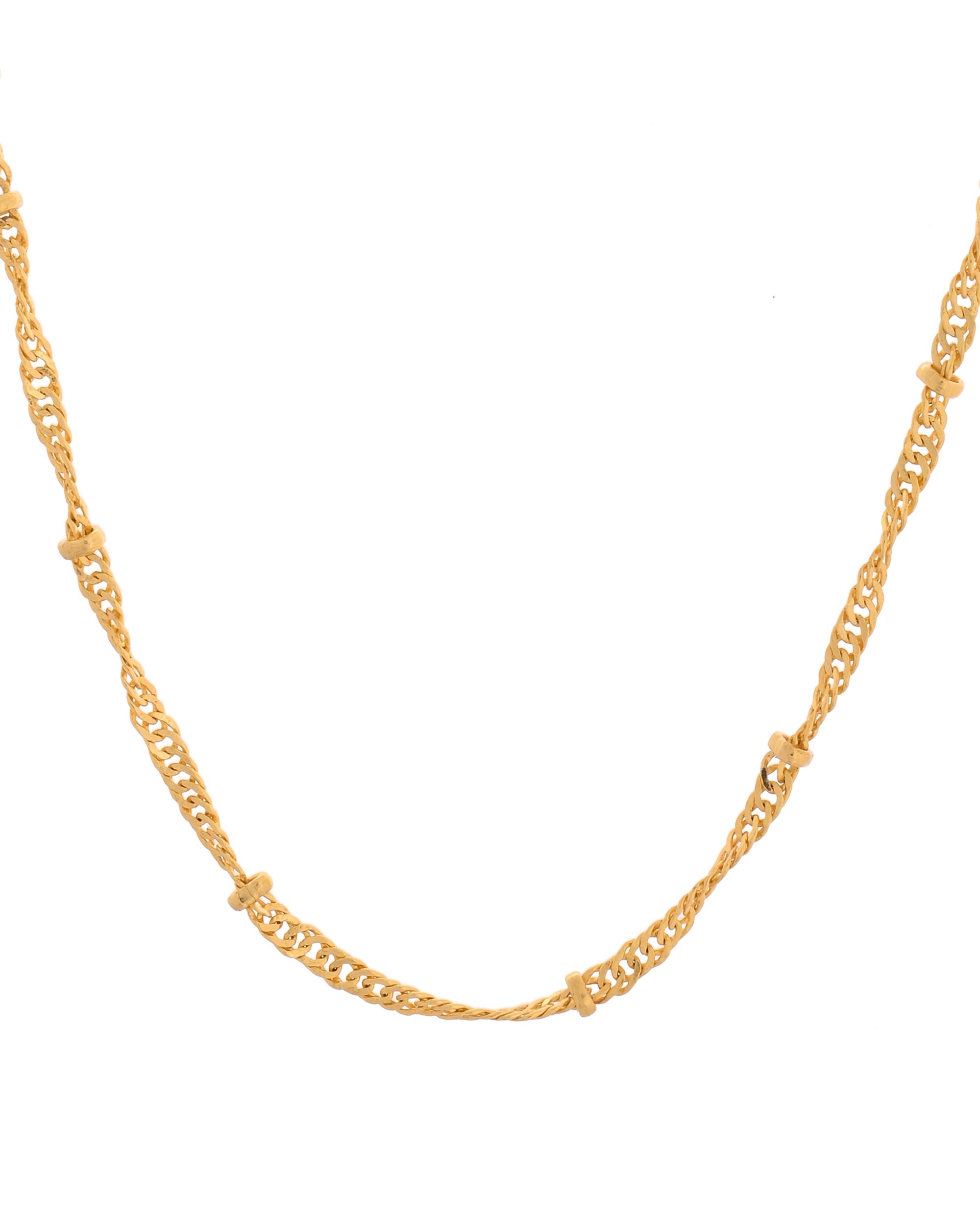 VOJ Women Stainless Steel Twisted Gold Polished Chain