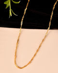 VOJ Women Stainless Steel Twisted Gold Polished Chain