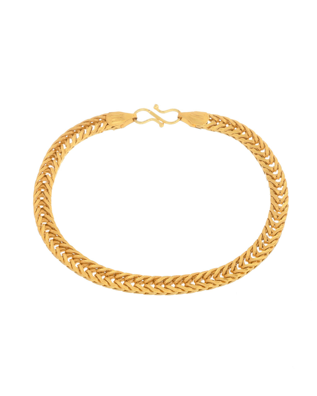 VOJ Men Gold Polished Stainless Steel Linked Bracelet