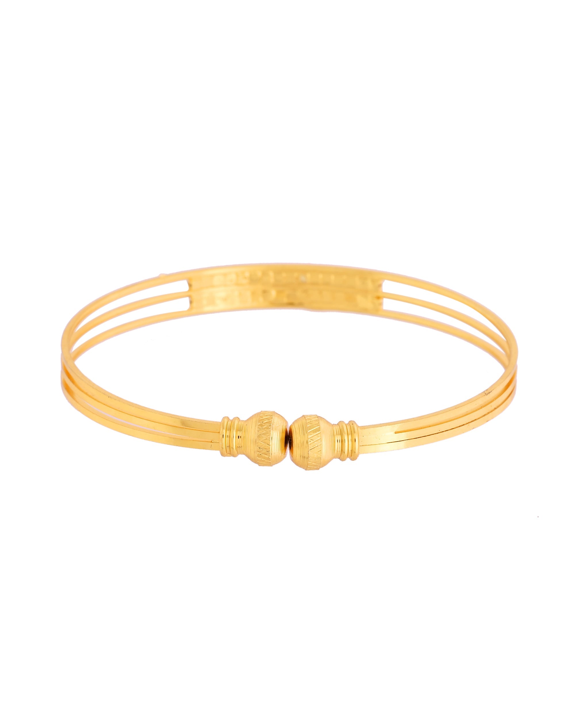VOJ Set Of 2 Gold Polished Stone Studded Bangle
