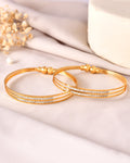 VOJ Set Of 2 Gold Polished Stone Studded Bangle