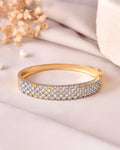 VOJ Women Gold Polished Cz Studded Kada Bracelet