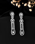 VOJ Silver Plated Ad Stone Studded Long Earrings