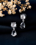 VOJ Silver Plated Stone Studded Studs Earrings