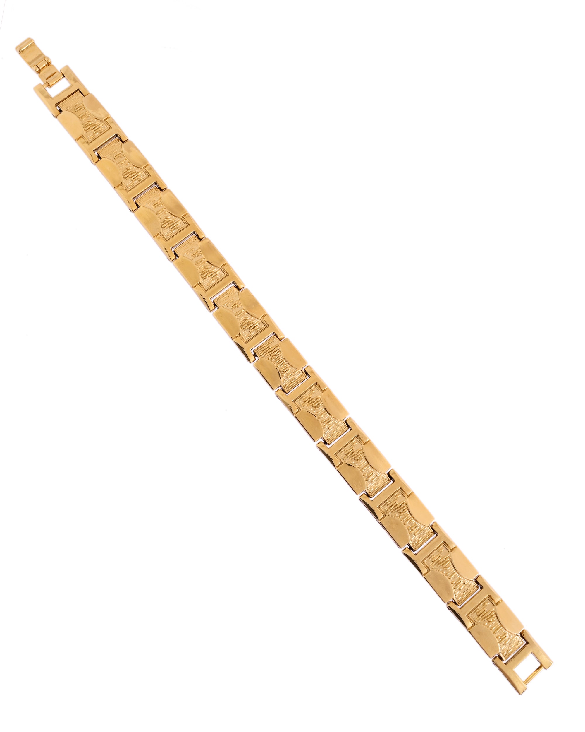 VOJ Men Gold Polished Designer Stainless Steel Bracelet