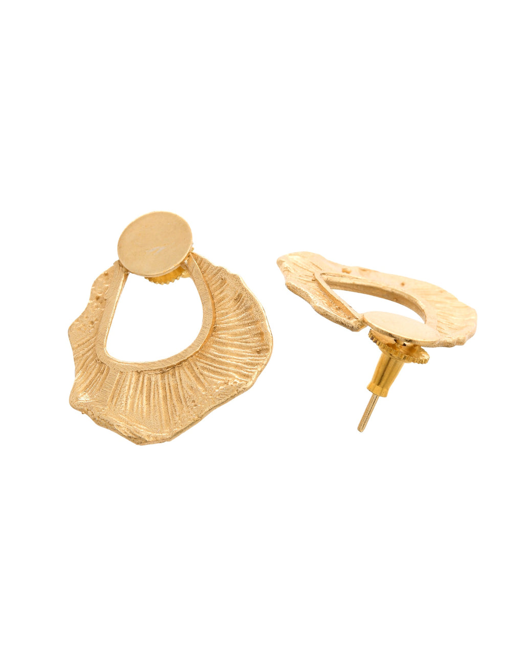 VOJ Gold Polished Anti Tarnished Designer Studs Earrings