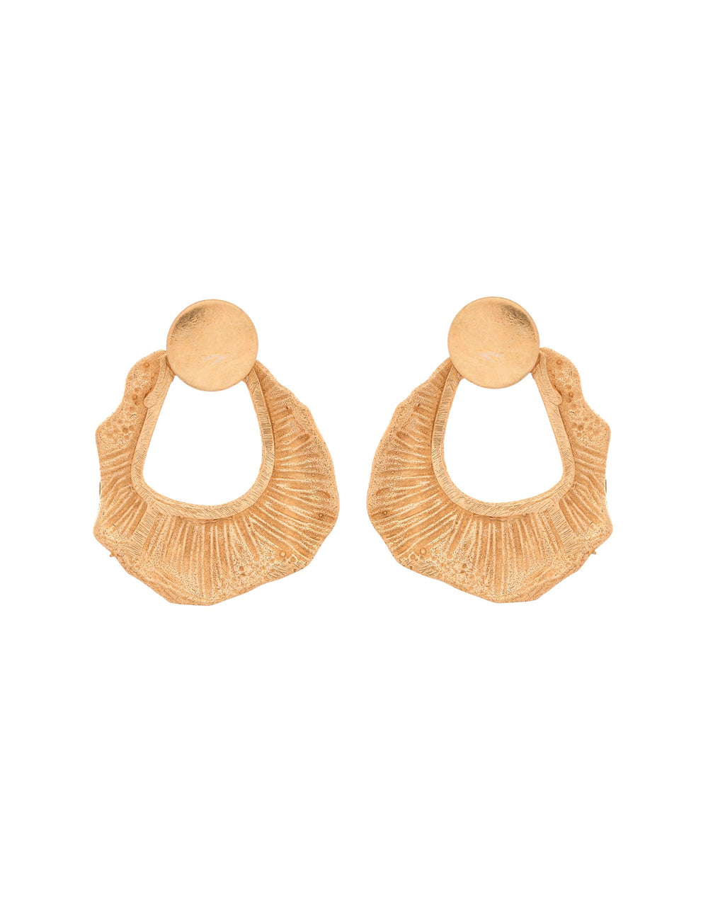 VOJ Gold Polished Anti Tarnished Designer Studs Earrings